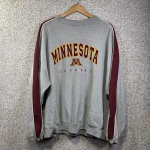 Minnesota Golden Gophers Sweatshirt Mens 2XL Gray NCAA Football Varsity Classics